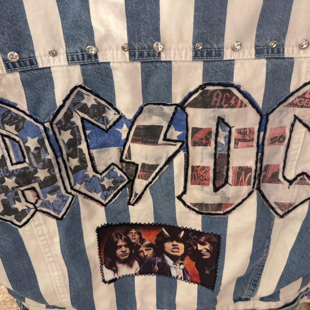 Custom AC/DC Denim Jacket Med
